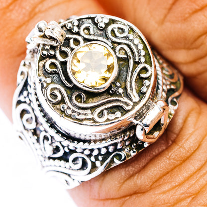 Citrine Poison Ring Size 8 (.925 Sterling Silver)