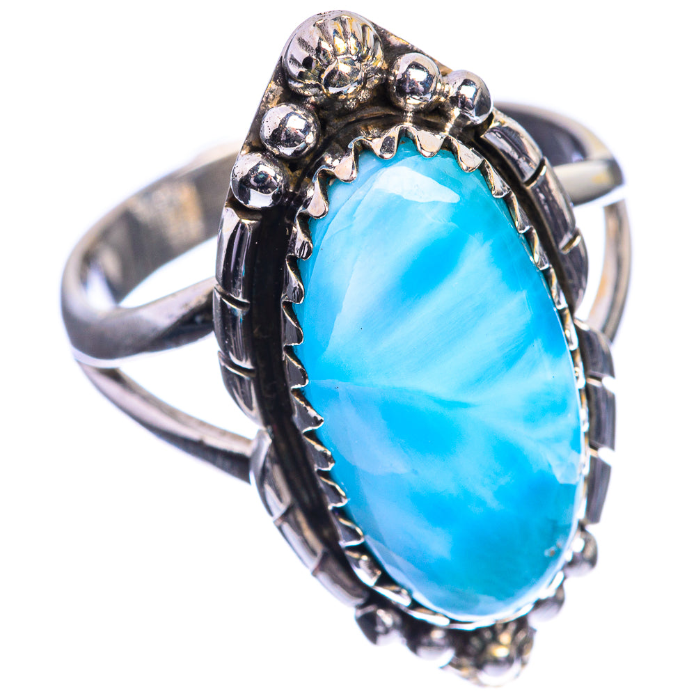 Larimar 925 Sterling Silver Ring Size 8.5