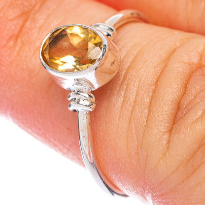 Faceted Citrine Dainty Ring Size 6.25 (925 Sterling Silver) R145743