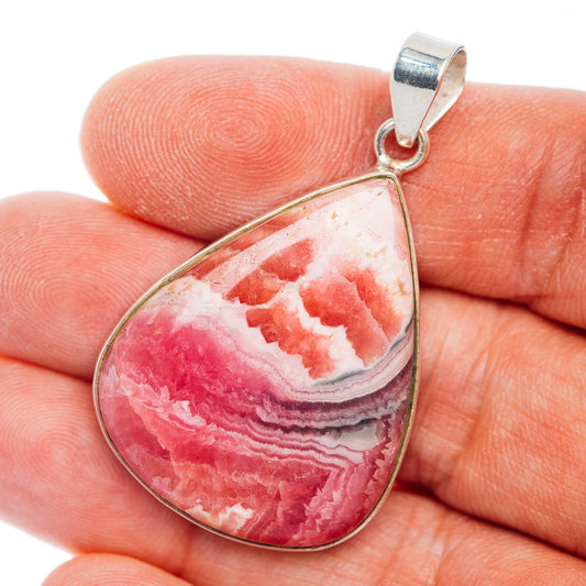 Premium Rhodochrosite Pendant 1 3/4" (.925 Sterling Silver)