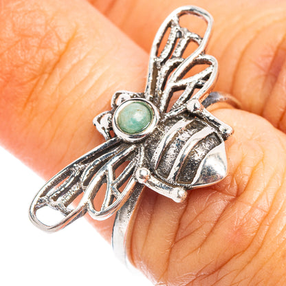Amazonite Bee Dainty Ring Size 6.5 (.925 Sterling Silver)