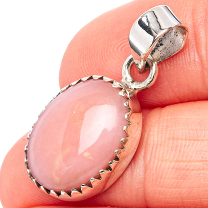 Pink Opal Pendant 1 1/8" (.925 Sterling Silver)