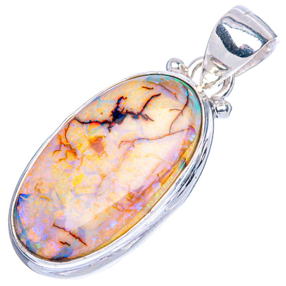 Rare Sterling Opal Pendant 1 1/4" (925 Sterling Silver) P41613