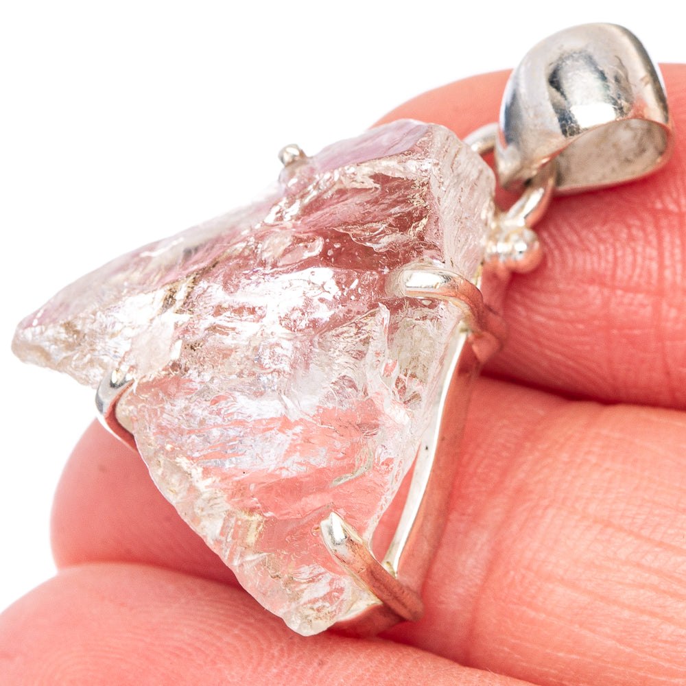 Raw Herkimer Diamond Pendant 1 1/8" (925 Sterling Silver) P41011