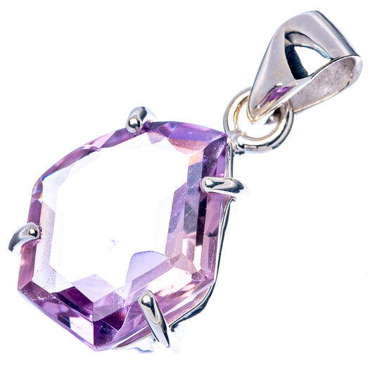 Faceted Amethyst Pendant 1 1/8" (925 Sterling Silver) P43001