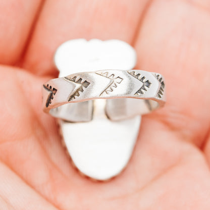 Exclusive Sierra Bella Turquoise, White Buffalo Turquoise Ring Size 7 Adjustable (.925 Sterling Silver)