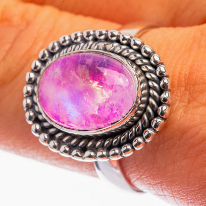 Pink Moonstone Ring Size 9.75 (925 Sterling Silver) R142131