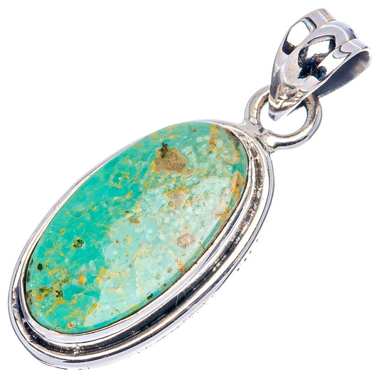 Royston oval turquoise pendant, .925 sterling silver bezel setting with top bail