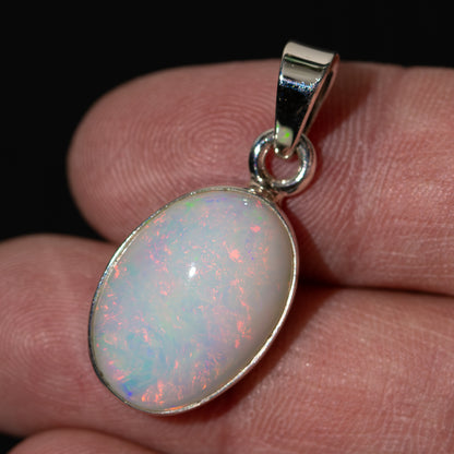 Ethiopian Opal Pendant 1 1/4" (.925 Sterling Silver)