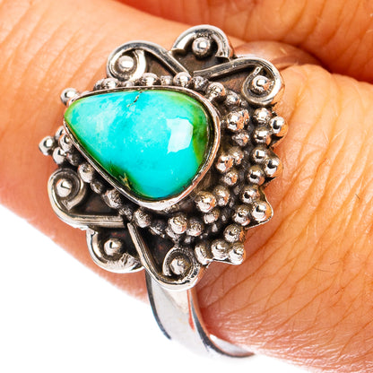 Rare Sonoran Gold Turquoise Ring Size 9 (925 Sterling Silver) R8592