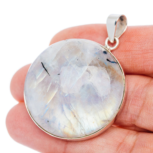 Premium Rainbow Moonstone Pendant 1 3/4" (.925 Sterling Silver)