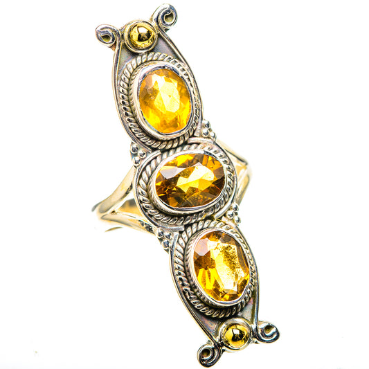 Large Faceted Citrine Ring Size 7.25 (925 Sterling Silver) RING138659