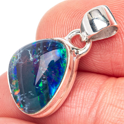 Rare Triplet Opal 925 Sterling Silver Pendant 7/8" (925 Sterling Silver) P41941