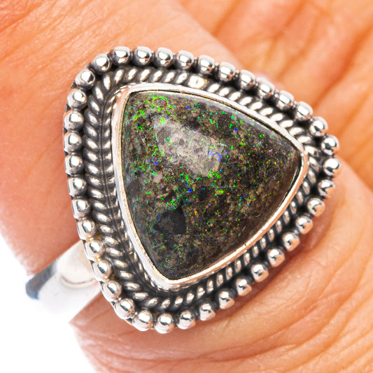 Rare Andamooka Opal Ring Size 6.5 (925 Sterling Silver) R7437