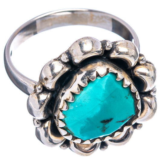 Turquoise cabochon ring in .925 sterling silver, side view of openwork band