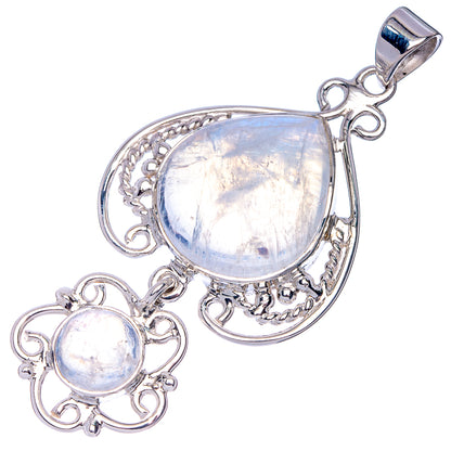 Signature Rainbow Moonstone Pendant 2 1/8" (925 Sterling Silver) P41182