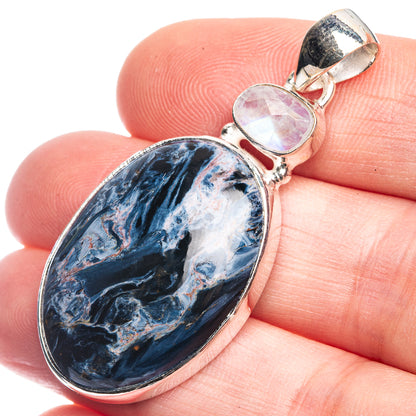 Pietersite, Rainbow Moonstone Pendant 1 3/4" (925 Sterling Silver) P39371