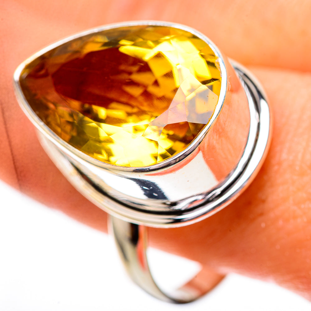 Large Faceted Citrine Ring Size 11.75 (925 Sterling Silver) RING139837