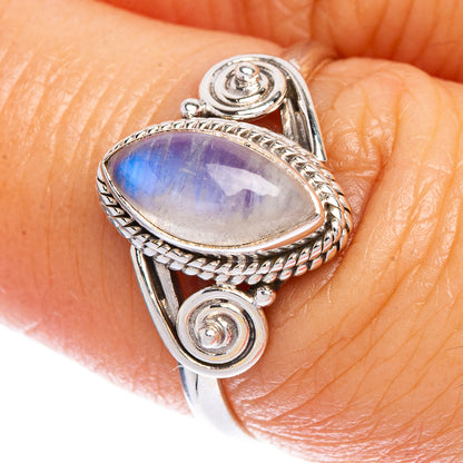 Rainbow Moonstone Dainty Ring Size 6.75 (925 Sterling Silver) R147216