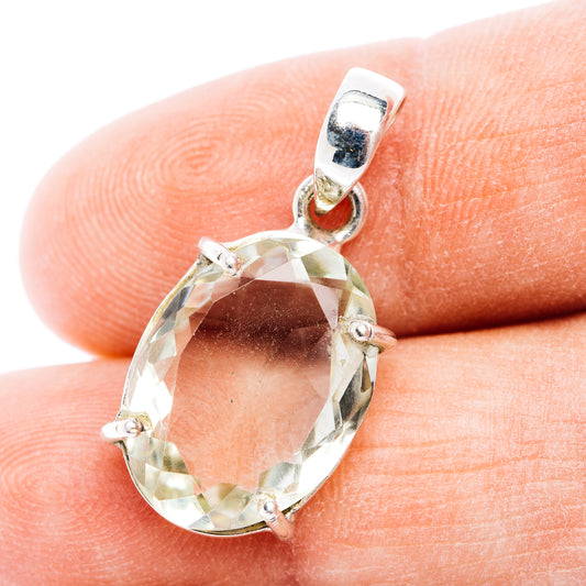 Faceted Prasiolite Pendant 1 1/8" (.925 Sterling Silver)