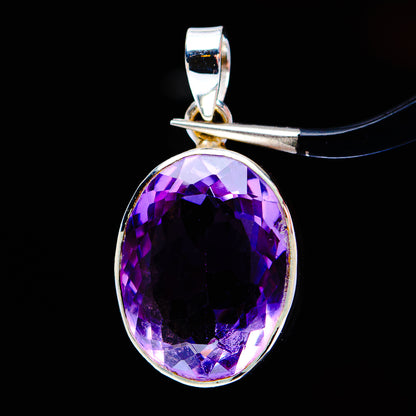 15.62ct Premium Faceted Amethyst Pendant 1" (.925 Sterling Silver)