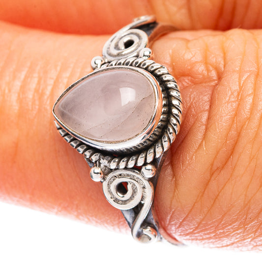 Rose Quartz Dainty Ring Size 7.25 (925 Sterling Silver) R5156