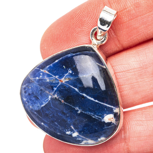 Sodalite Pendant 1 5/8" (.925 Sterling Silver)