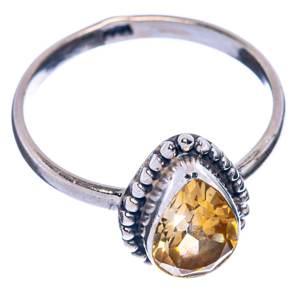 Faceted Citrine Dainty Ring Size 7 (925 Sterling Silver) R145478