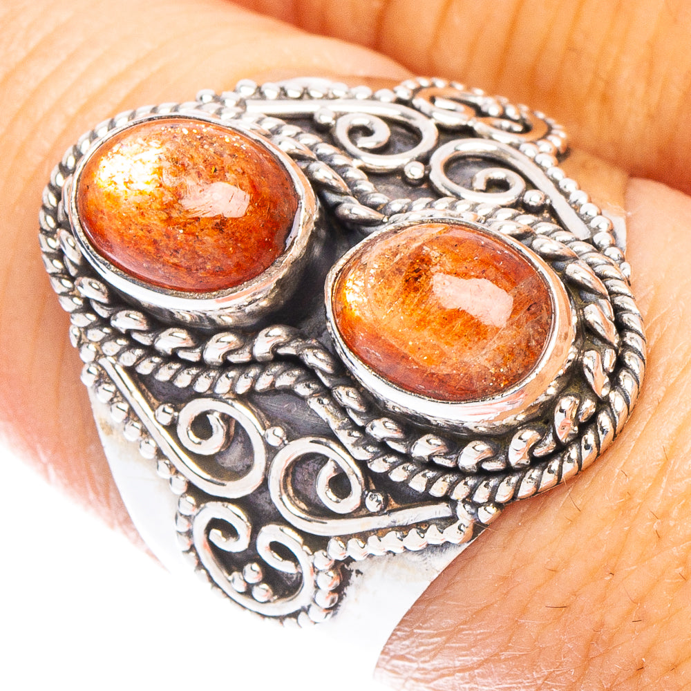 Sunstone Ring Size 8.5 (925 Sterling Silver) R6680
