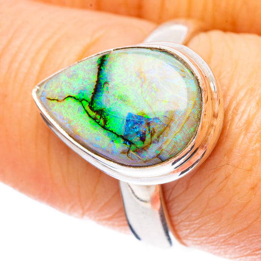 Rare Sterling Opal Ring Size 8 (925 Sterling Silver) R4386