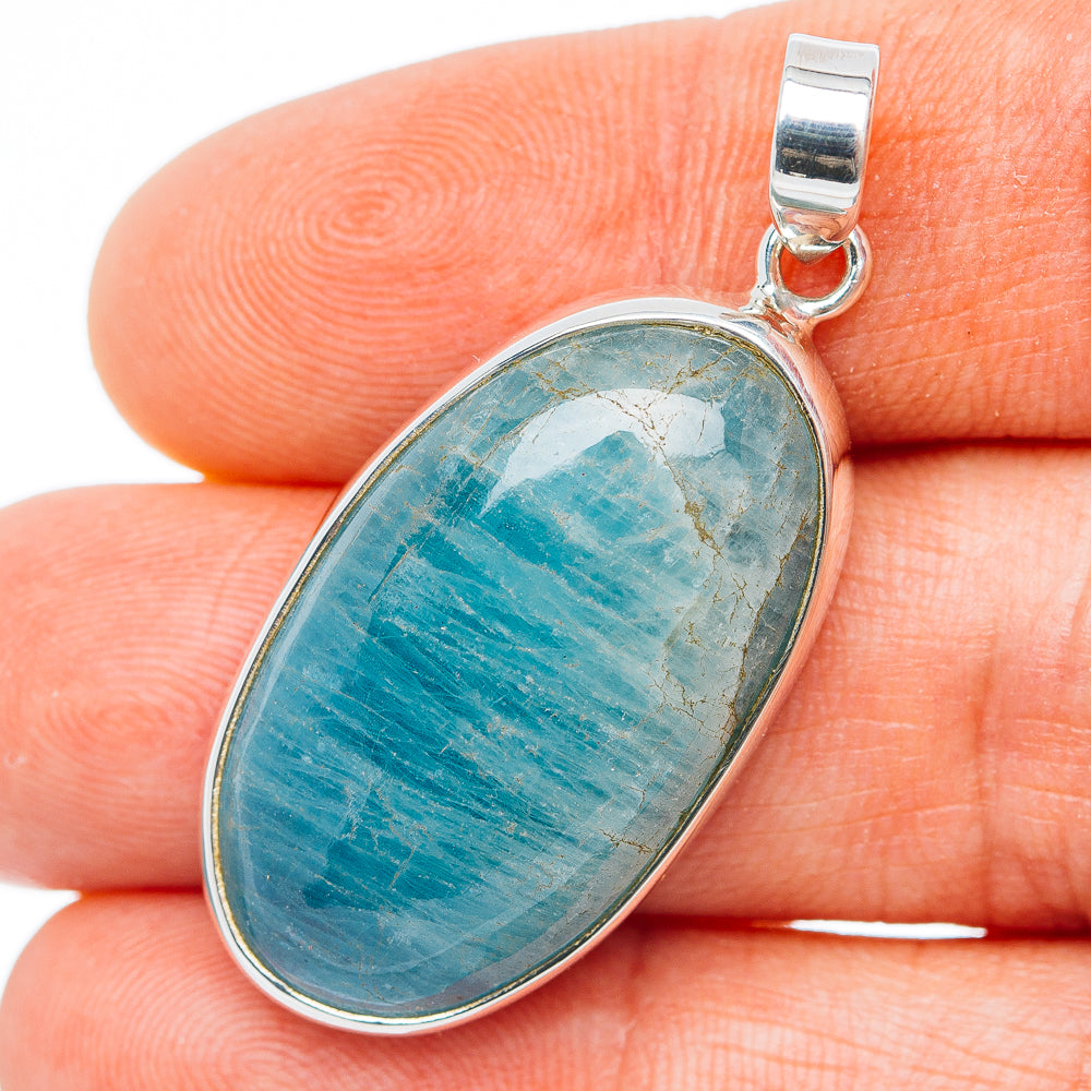 Premium Aquamarine Pendant 1 3/4" (.925 Sterling Silver)