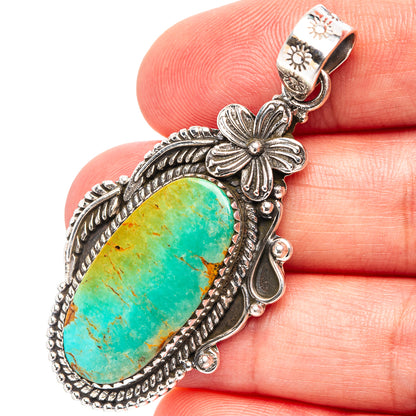 Royston Turquoise Pendant 2 1/8" (.925 Sterling Silver)