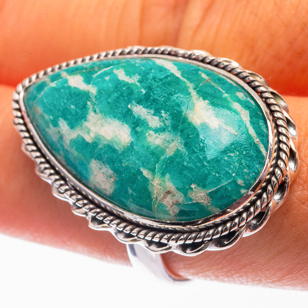 Large Amazonite Ring Size 9.5 (925 Sterling Silver) R142176