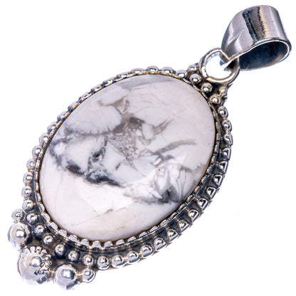 Howlite Pendant 1 5/8" (925 Sterling Silver) P40787
