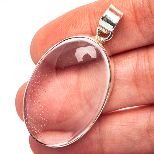 White Quartz Pendant 1 7/8" (.925 Sterling Silver)
