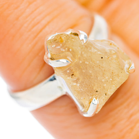 Libyan Desert Glass Ring Size 7.5 (.925 Sterling Silver)