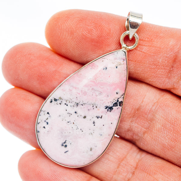 Premium Rhodonite Pendant 2" (.925 Sterling Silver)