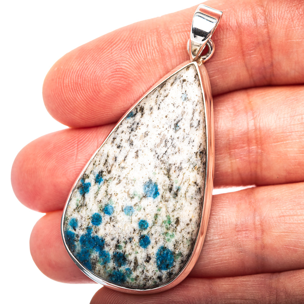 Premium K2 Blue Azurite Pendant 2 1/8" (.925 Sterling Silver)