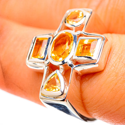 Faceted Citrine 925 Sterling Silver Ring Size 6.75 (925 Sterling Silver) RING139429