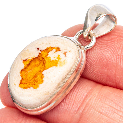 Rare Mexican Fire Opal Pendant 1 1/4" (925 Sterling Silver) P40412