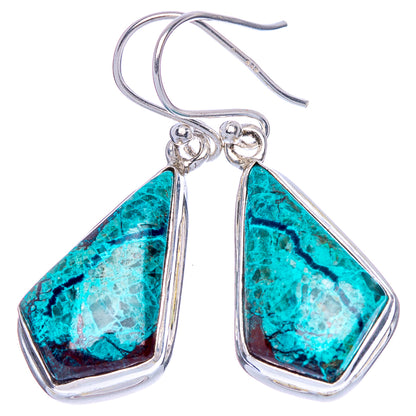 Shattuckite Earrings 1 1/2" (925 Sterling Silver) E1103