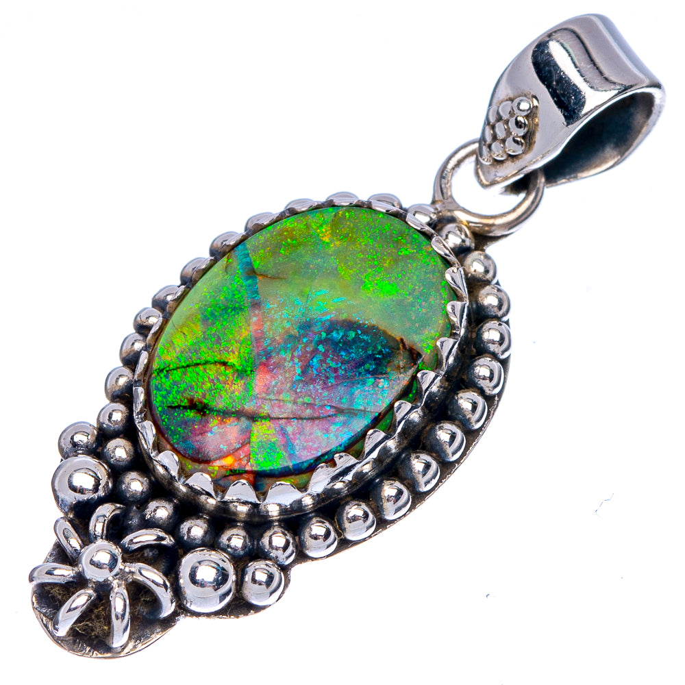 Rare Sterling Opal Pendant 1 3/8" (925 Sterling Silver) P39963