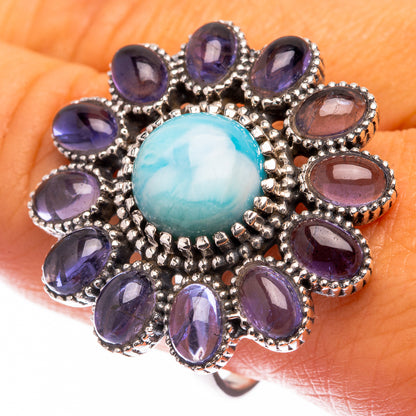 Large Larimar, Tanzanite Ring Size 10 (925 Sterling Silver) R141205