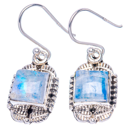 Rainbow Moonstone Earrings 1 1/4" (925 Sterling Silver) E1376