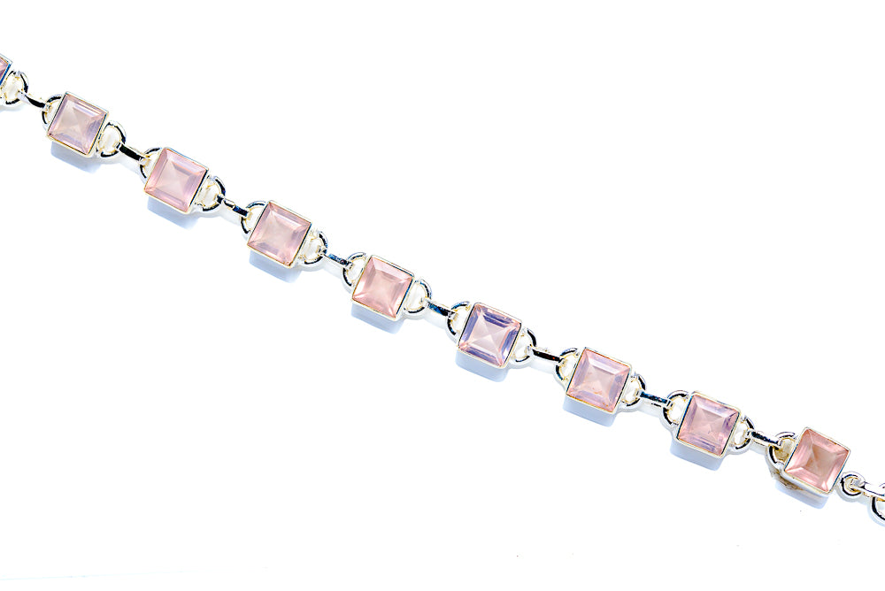 Rose Quartz 925 Sterling Silver Bracelets Adjustable (925 Sterling Silver) BR90203