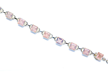 Rose Quartz 925 Sterling Silver Bracelets Adjustable (925 Sterling Silver) BR90203