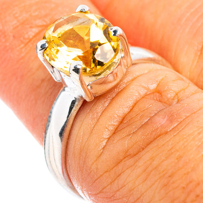 Faceted Citrine Ring Size 6 (.925 Sterling Silver)