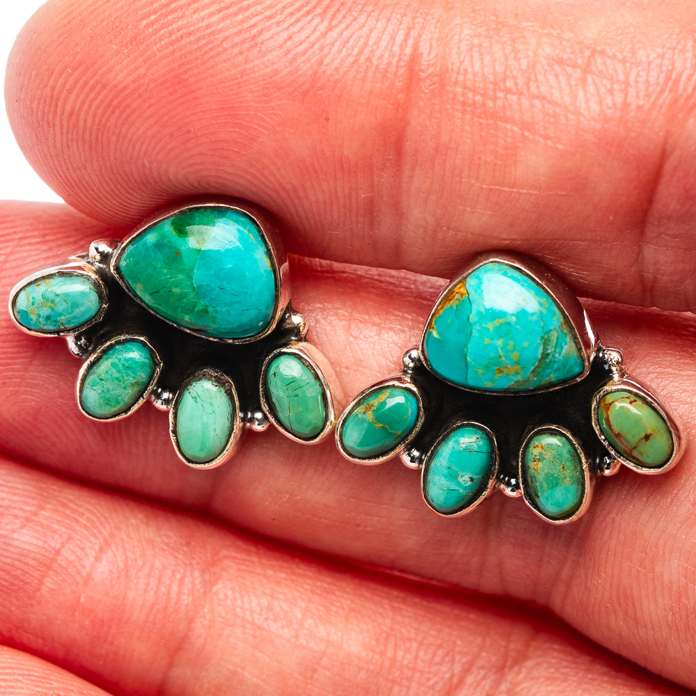 Exclusive Mohave Turquoise Earrings 5/8" (.925 Sterling Silver)