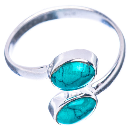Tibetan Turquoise Dainty Ring Size 7 Adjustable (925 Sterling Silver) R5696