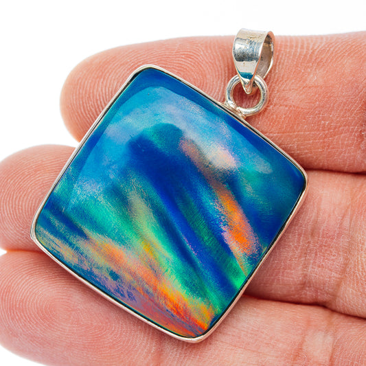 Aurora Opal Pendant 1 1/2" (.925 Sterling Silver)
